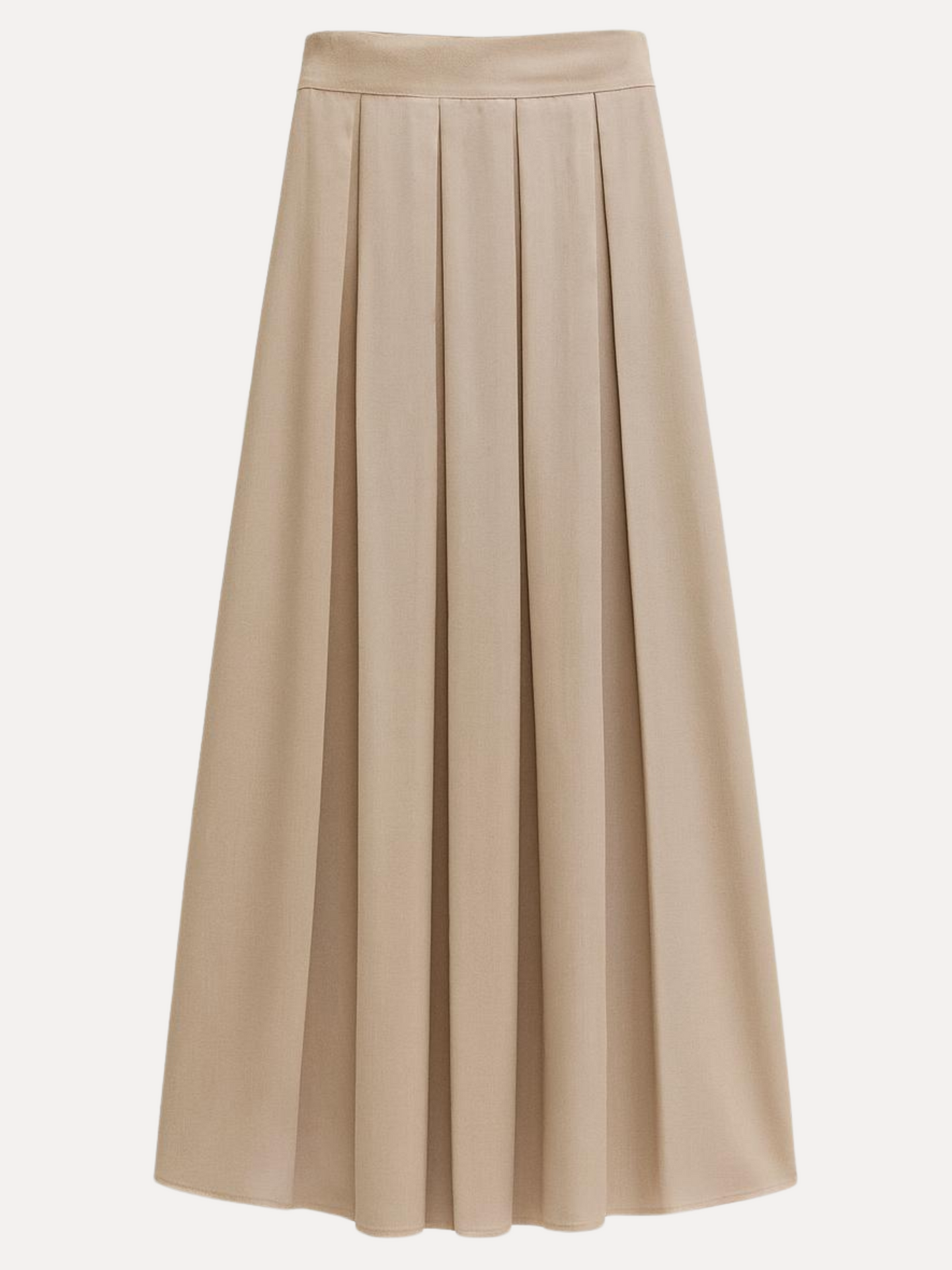 Long a-line skirt - Light beige