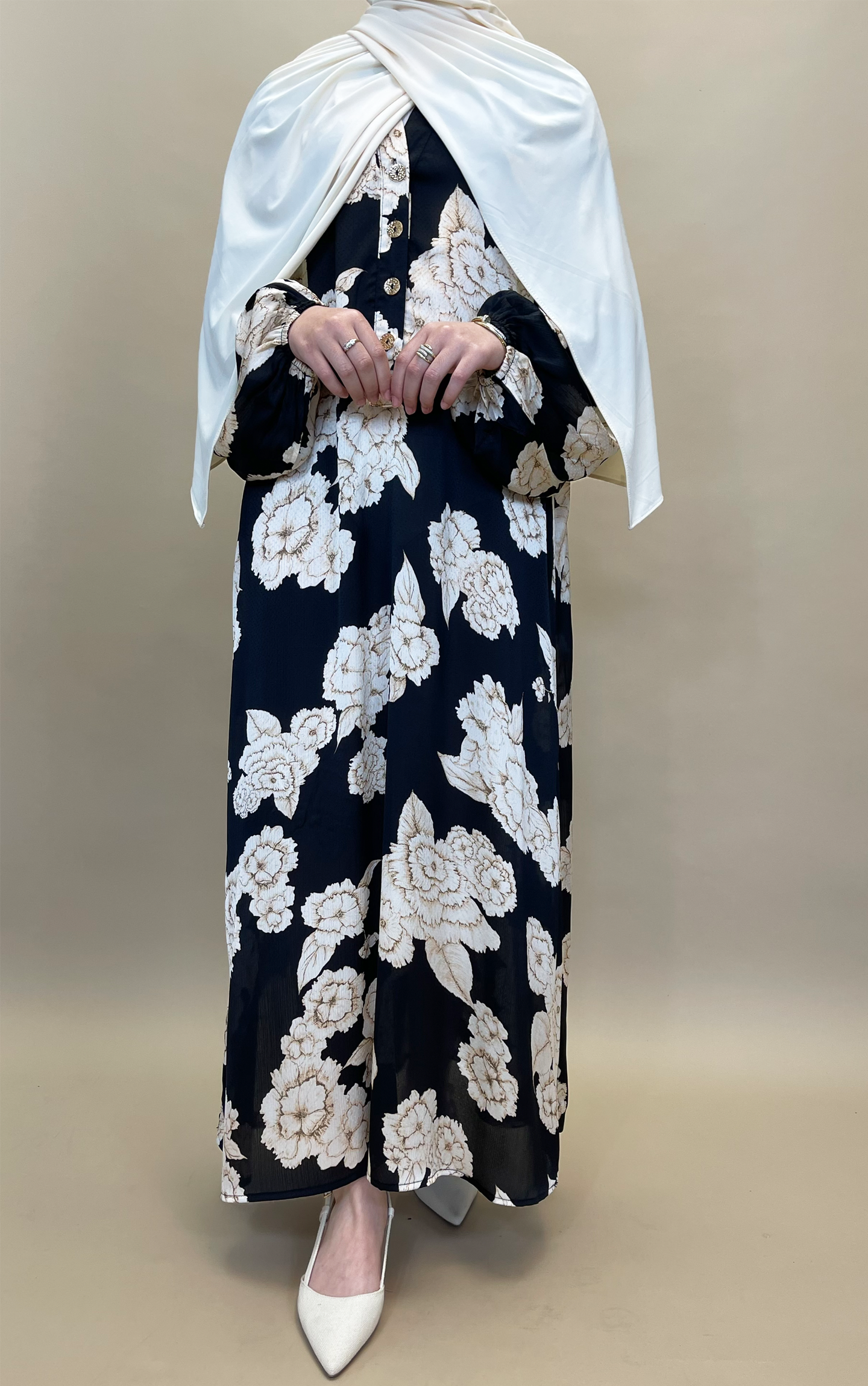 Flower Dress - Black - Hijab Boutique