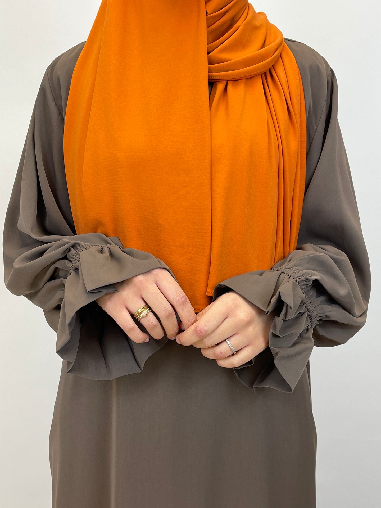 Abaya met elegante mouwtjes - Chocolate