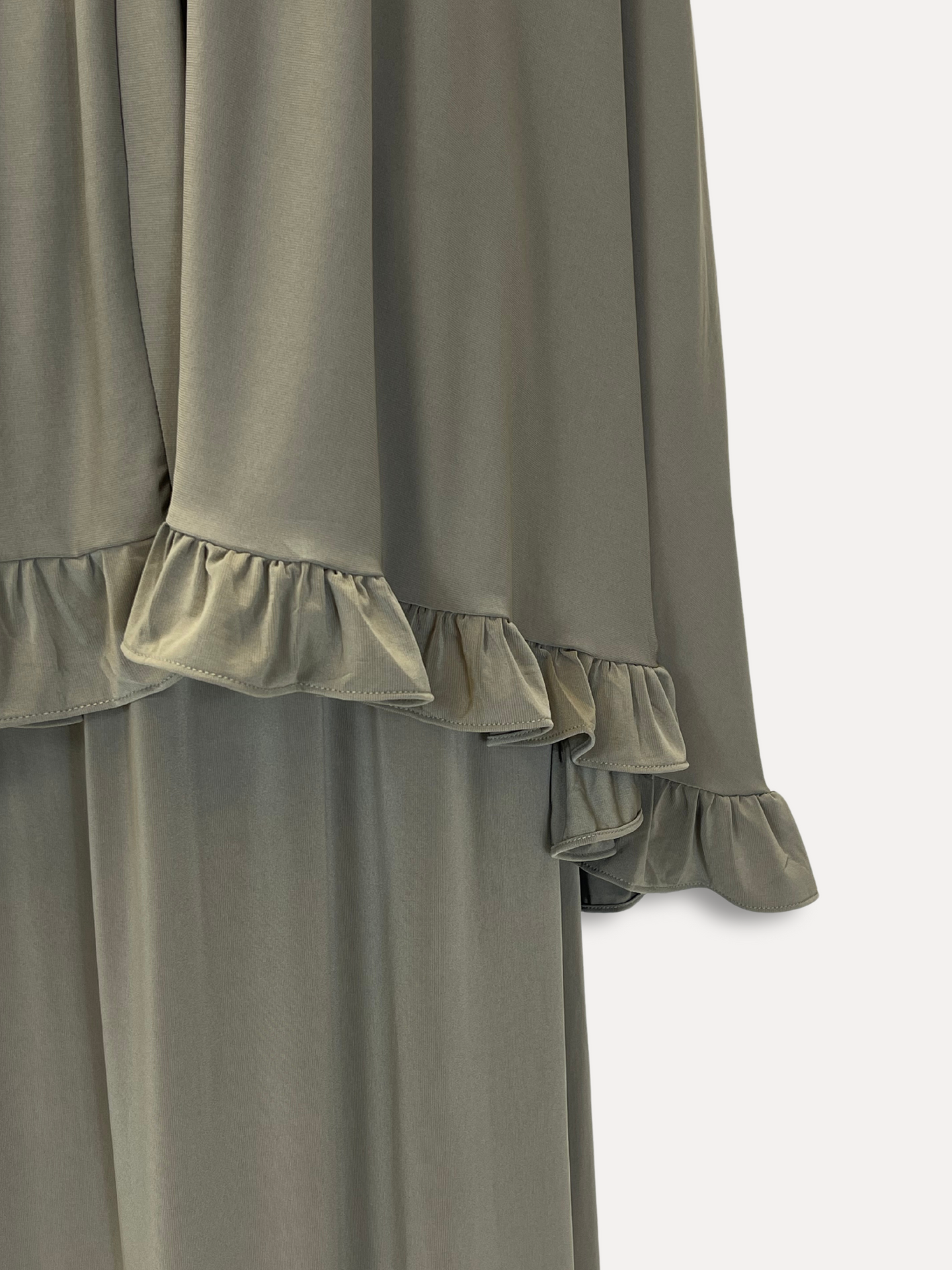 Ruffle Khimar set Premium jersey - Army green