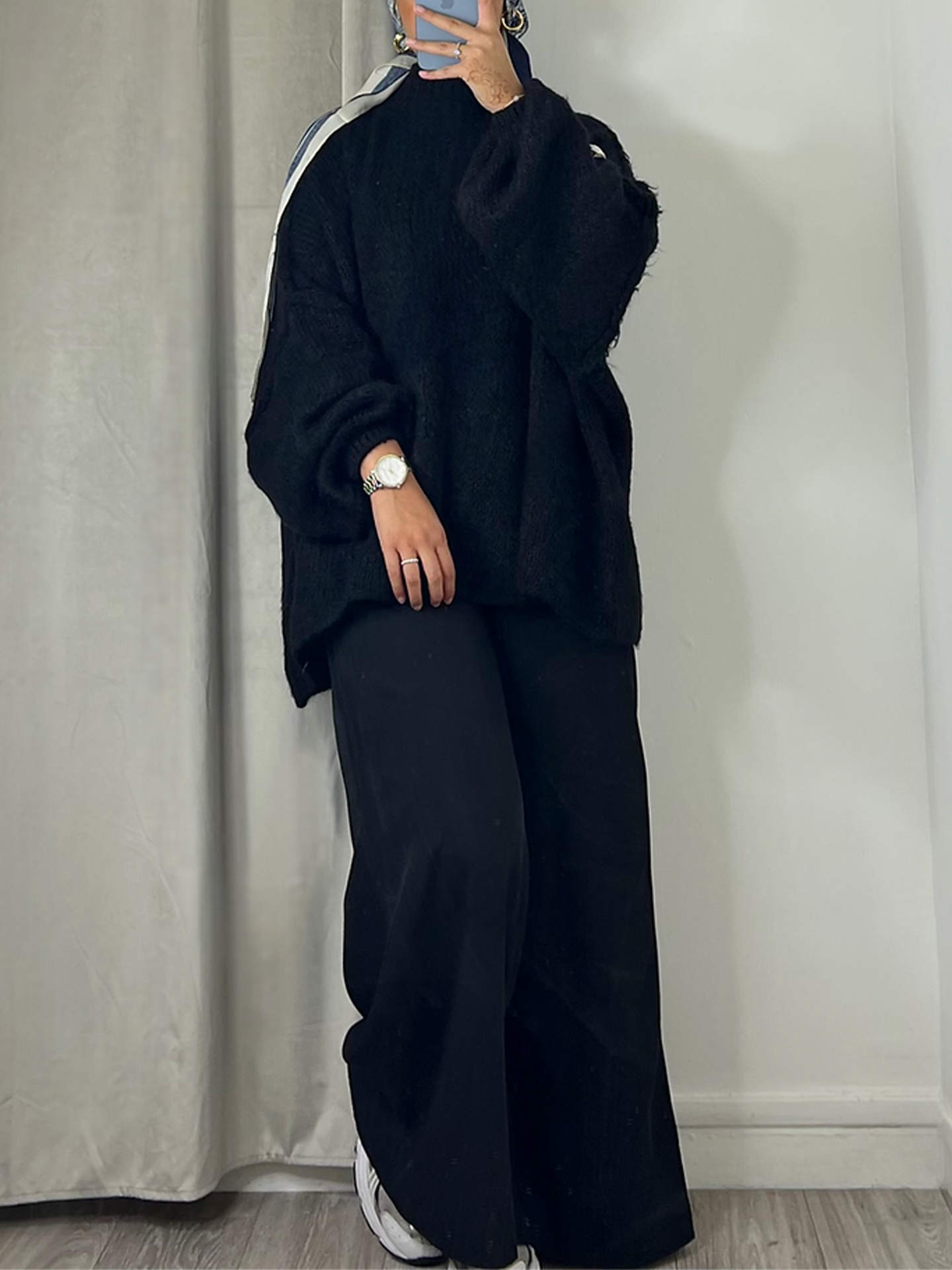 Oversized sweater - Black - Hijab Boutique