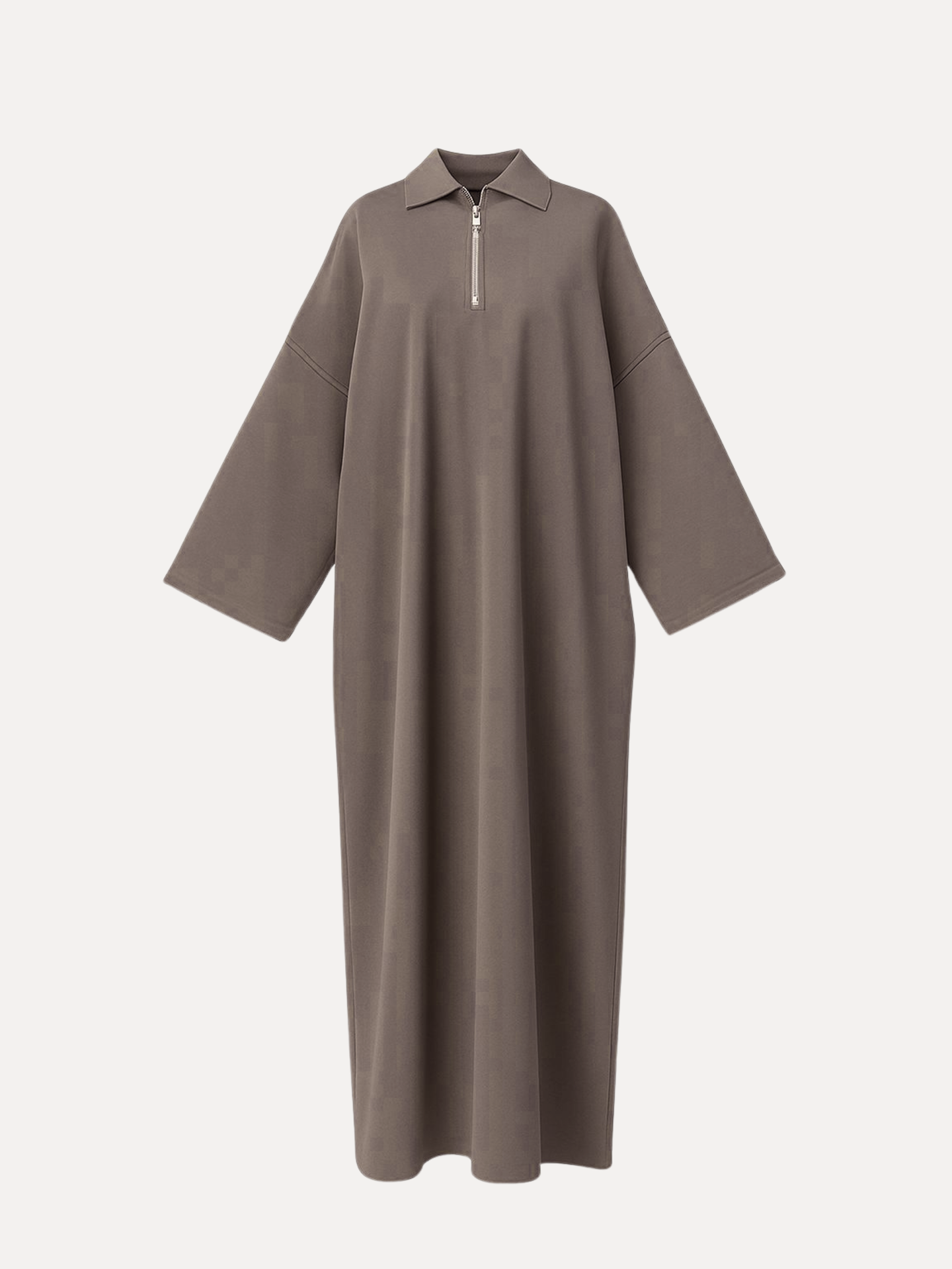 Long sweater with rib structure - ivory