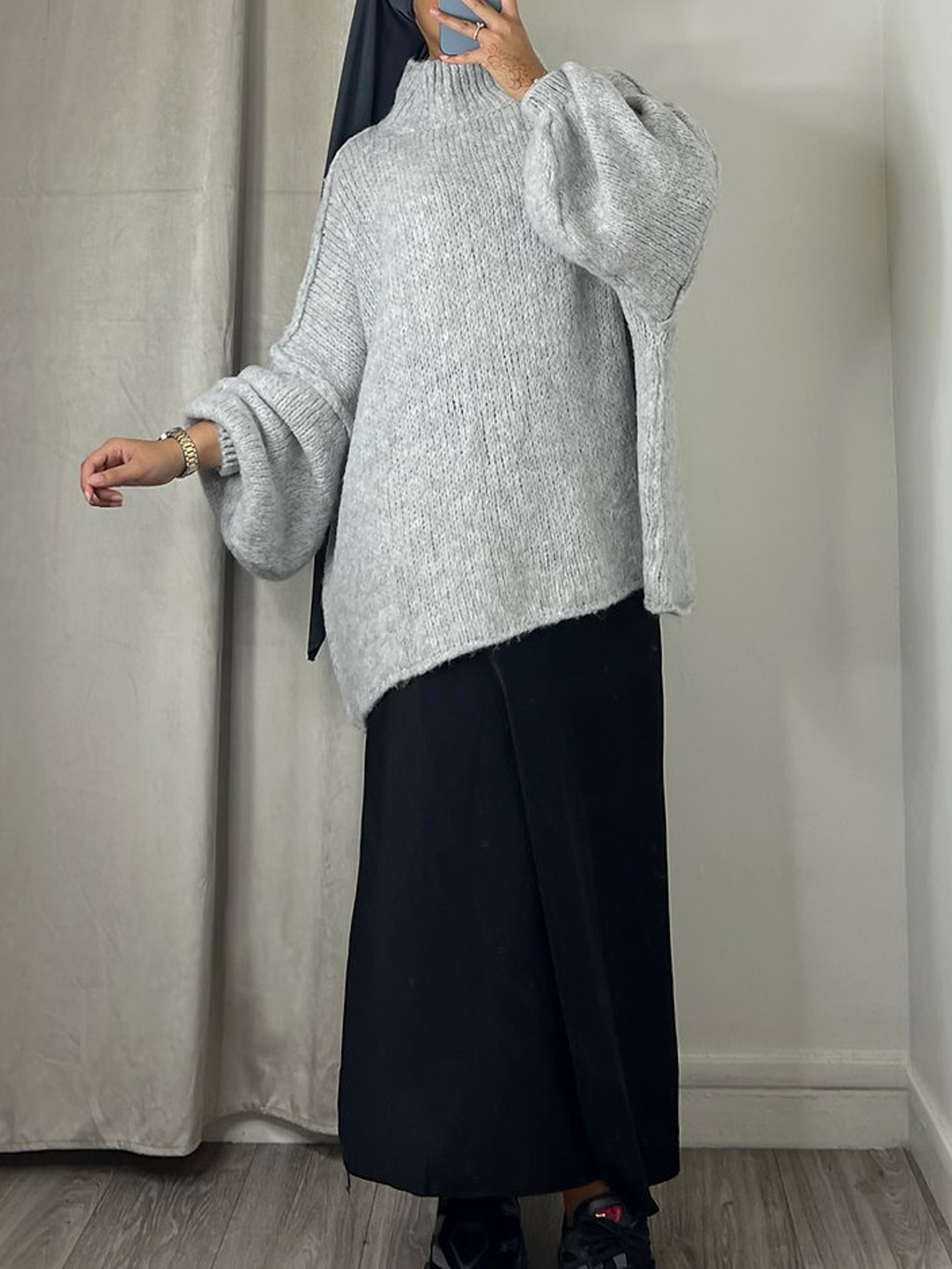 Oversized sweater - Grey - Hijab Boutique