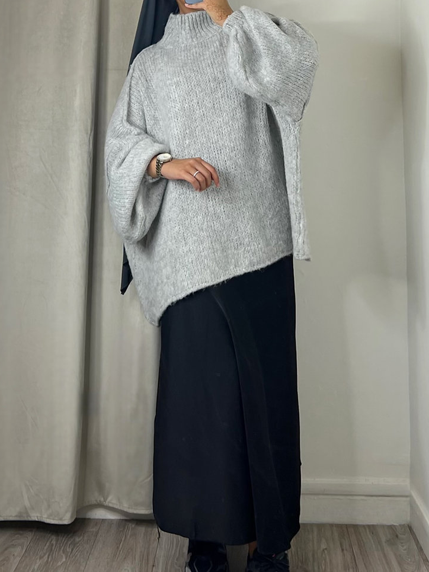 Oversized sweater - Grey - Hijab Boutique