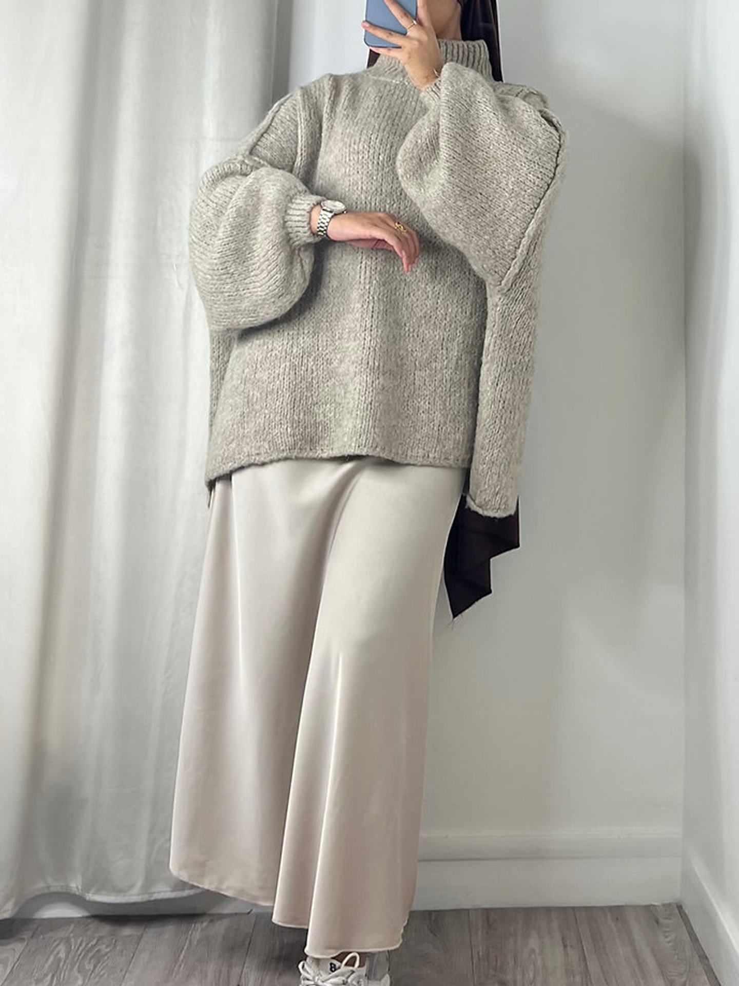 Oversized sweater - Taupe - Hijab Boutique