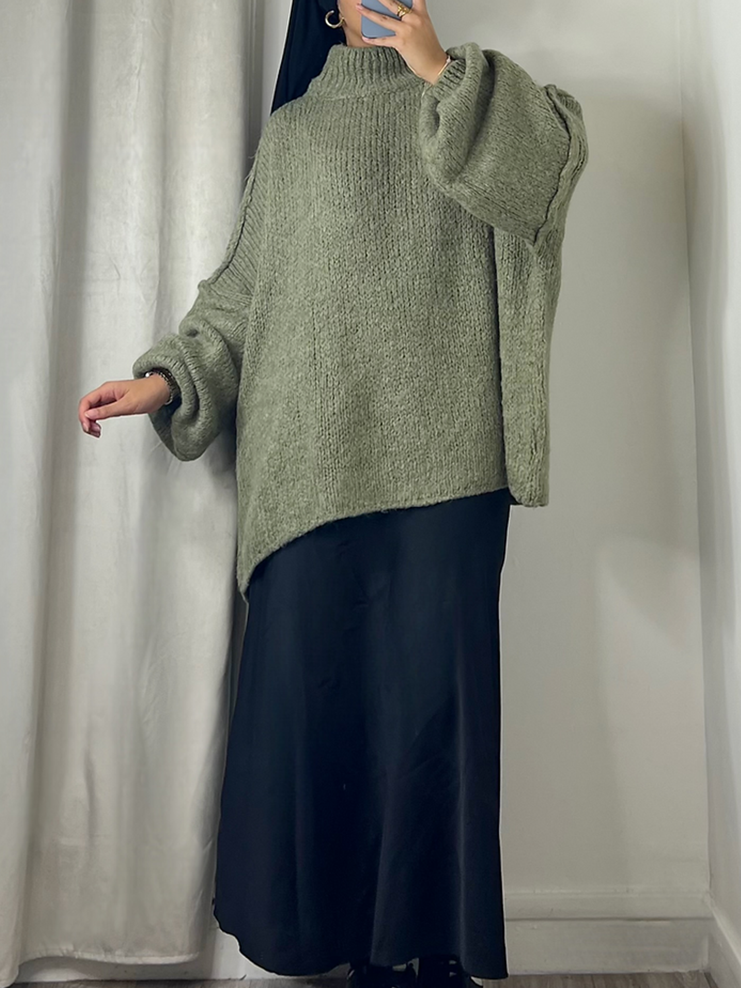 Oversized sweater - Army green - Hijab Boutique