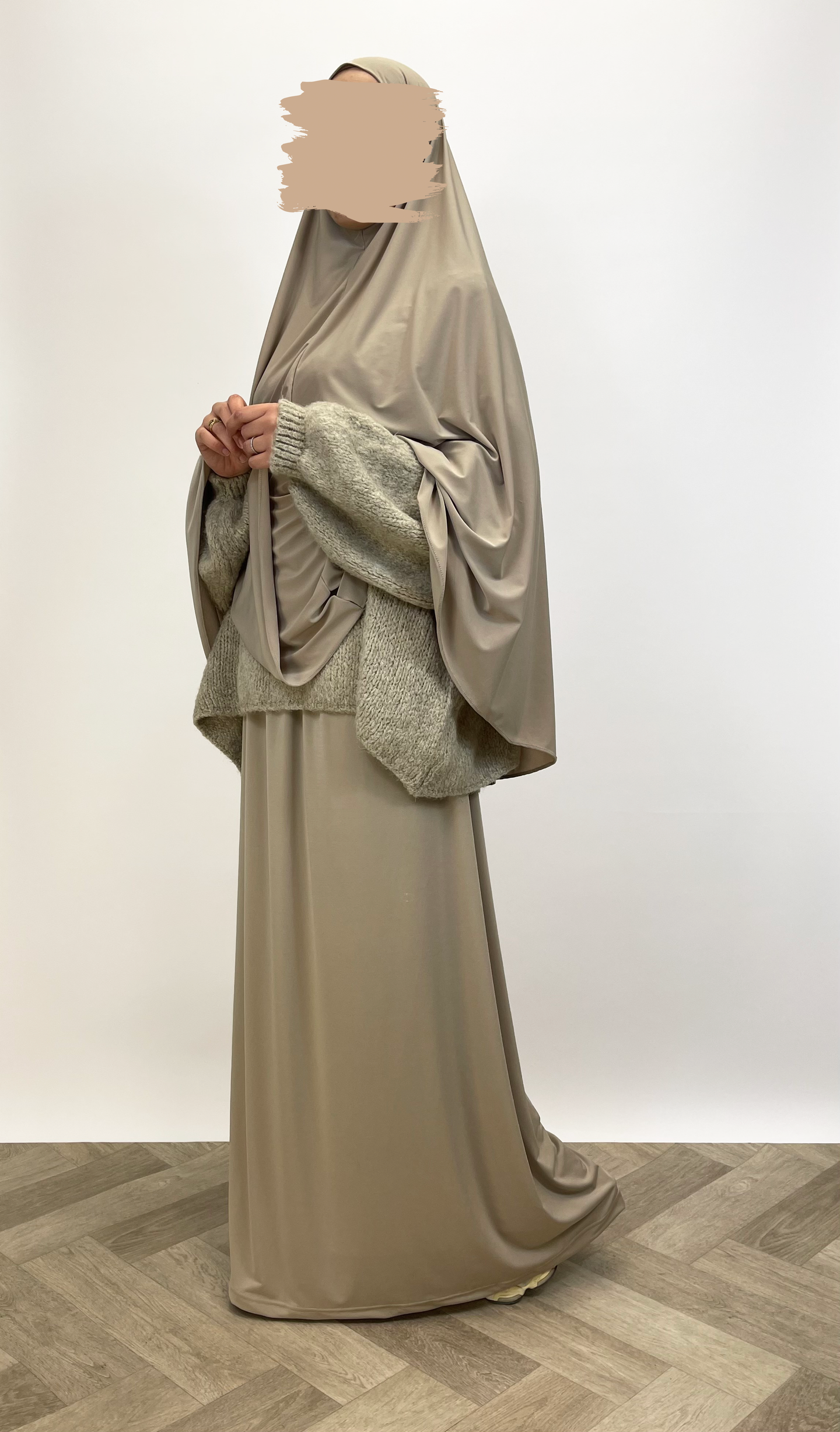 Premium jersey khimar set - Nude - Hijab Boutique