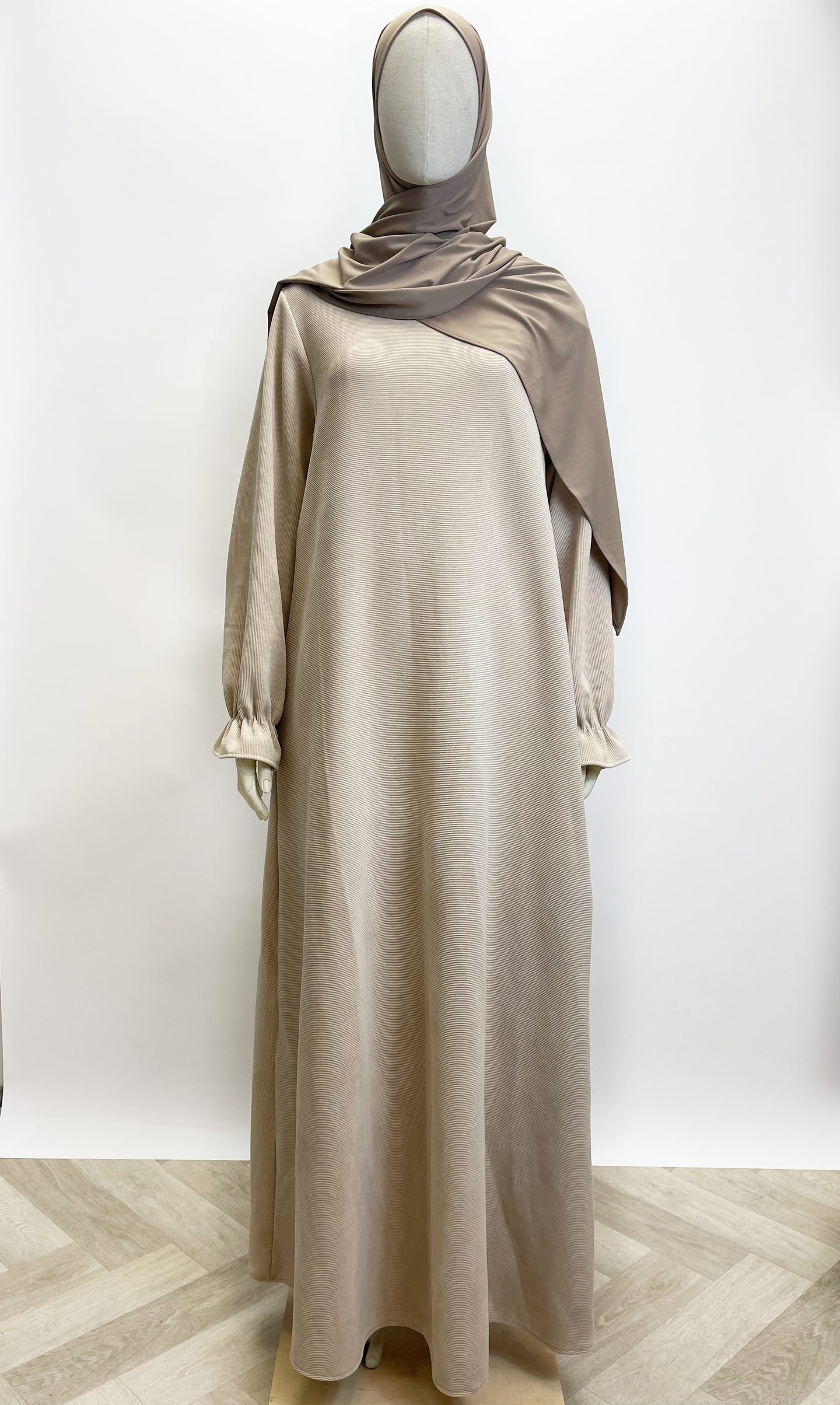 Rib Abaya - Beige - Hijab Boutique