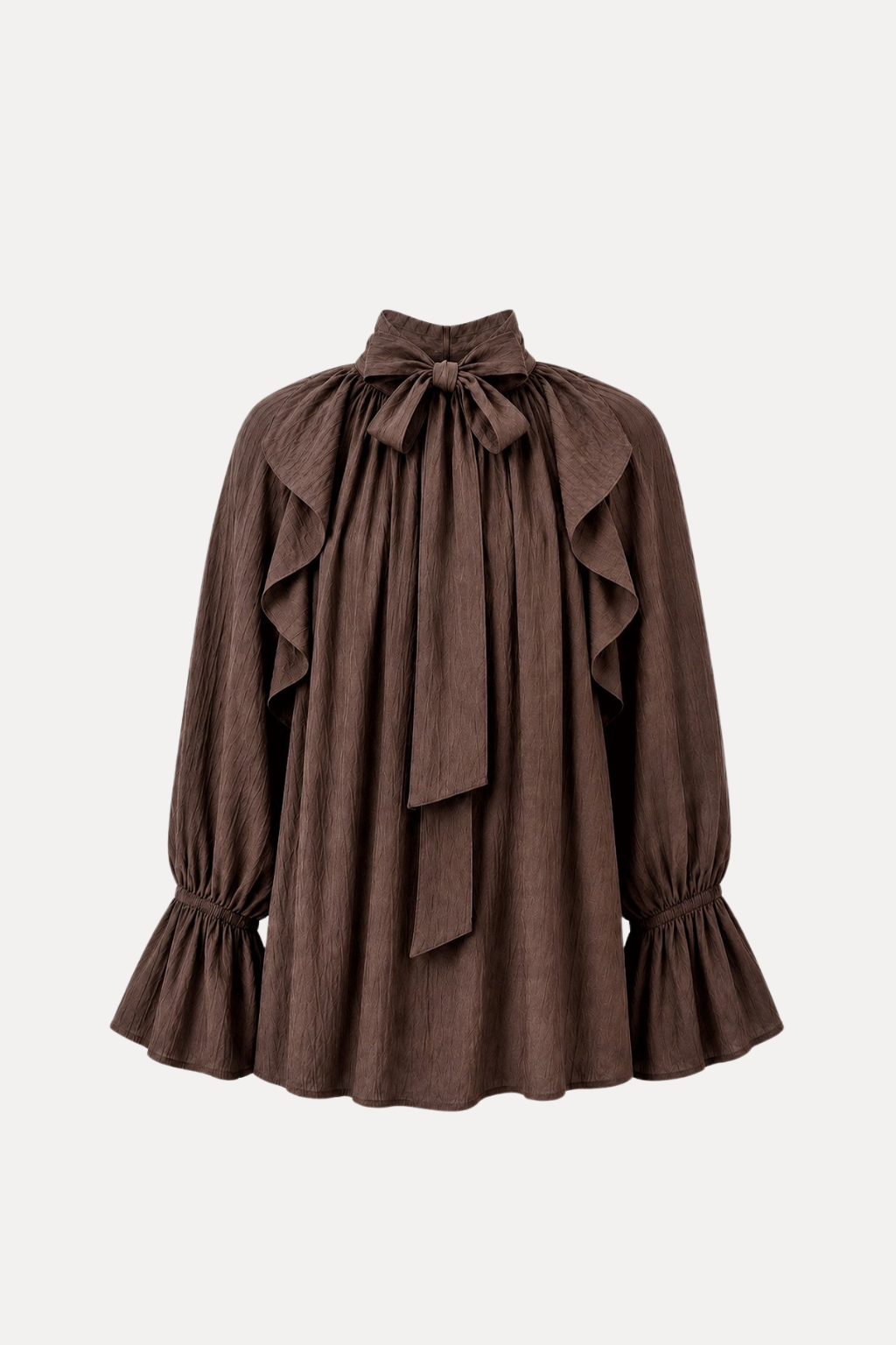 Ruffle Blouse - Dark Brown