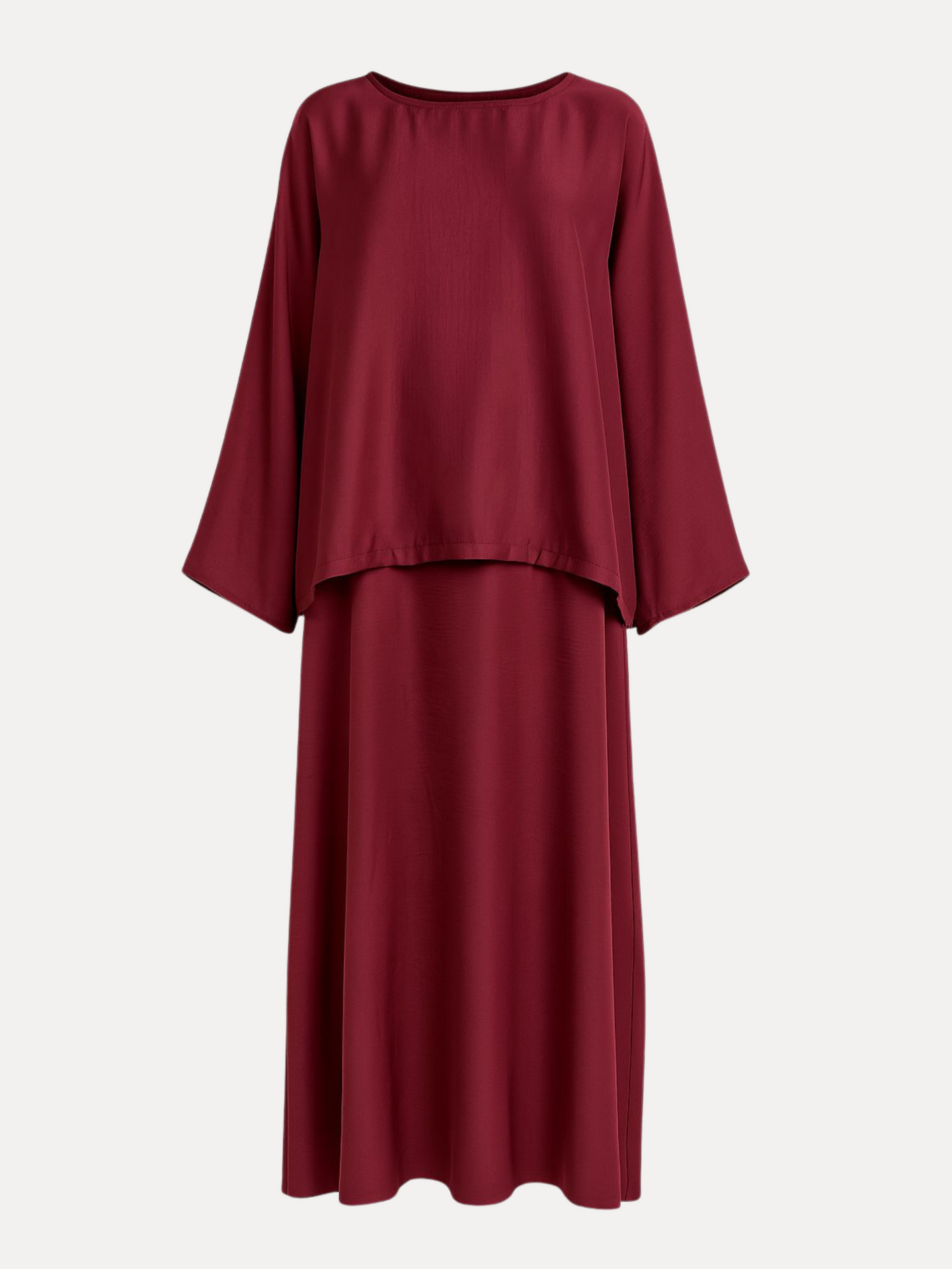 Satin Twinset - Dark red