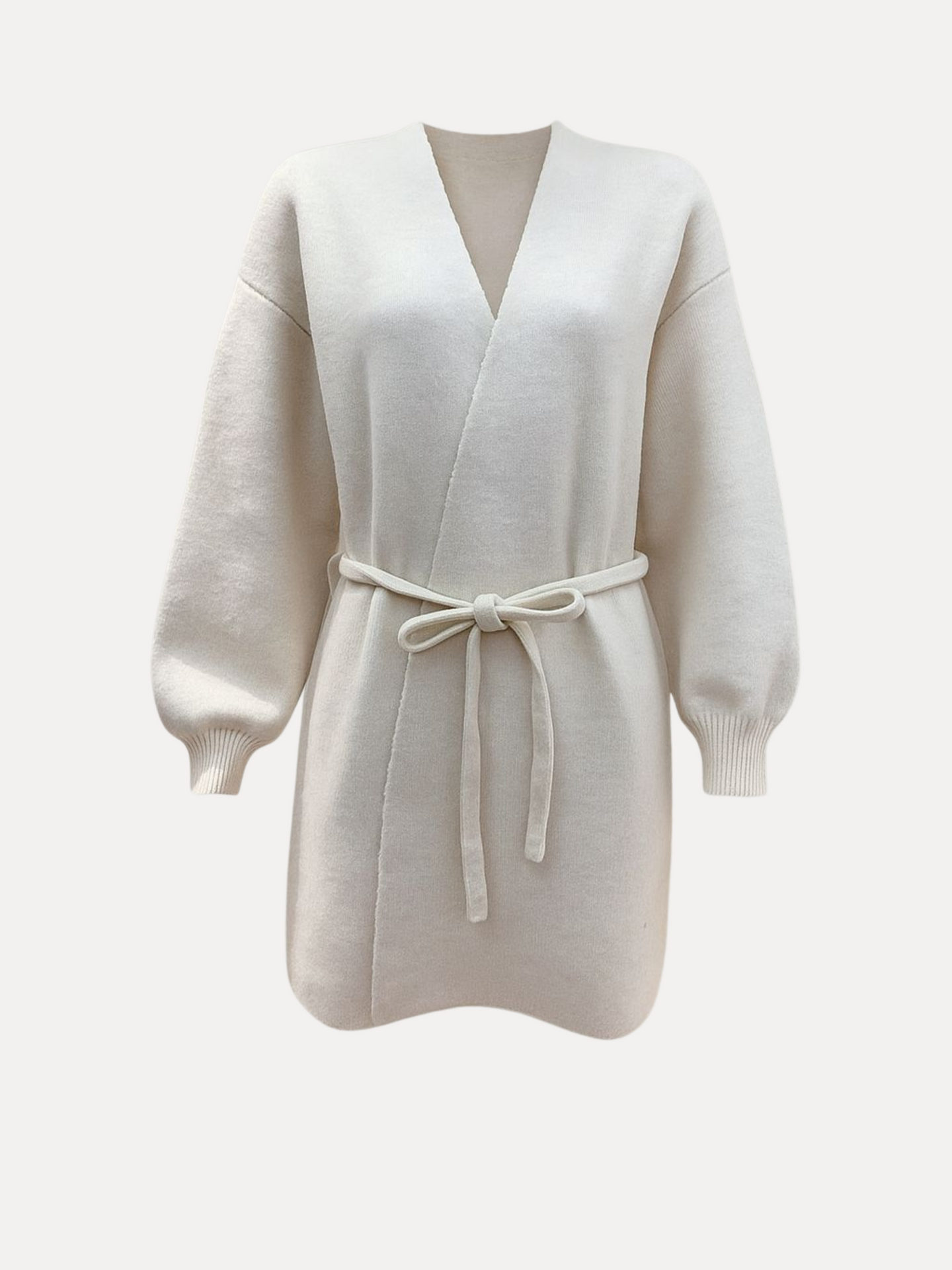 Vest met strikceintuur - Creme