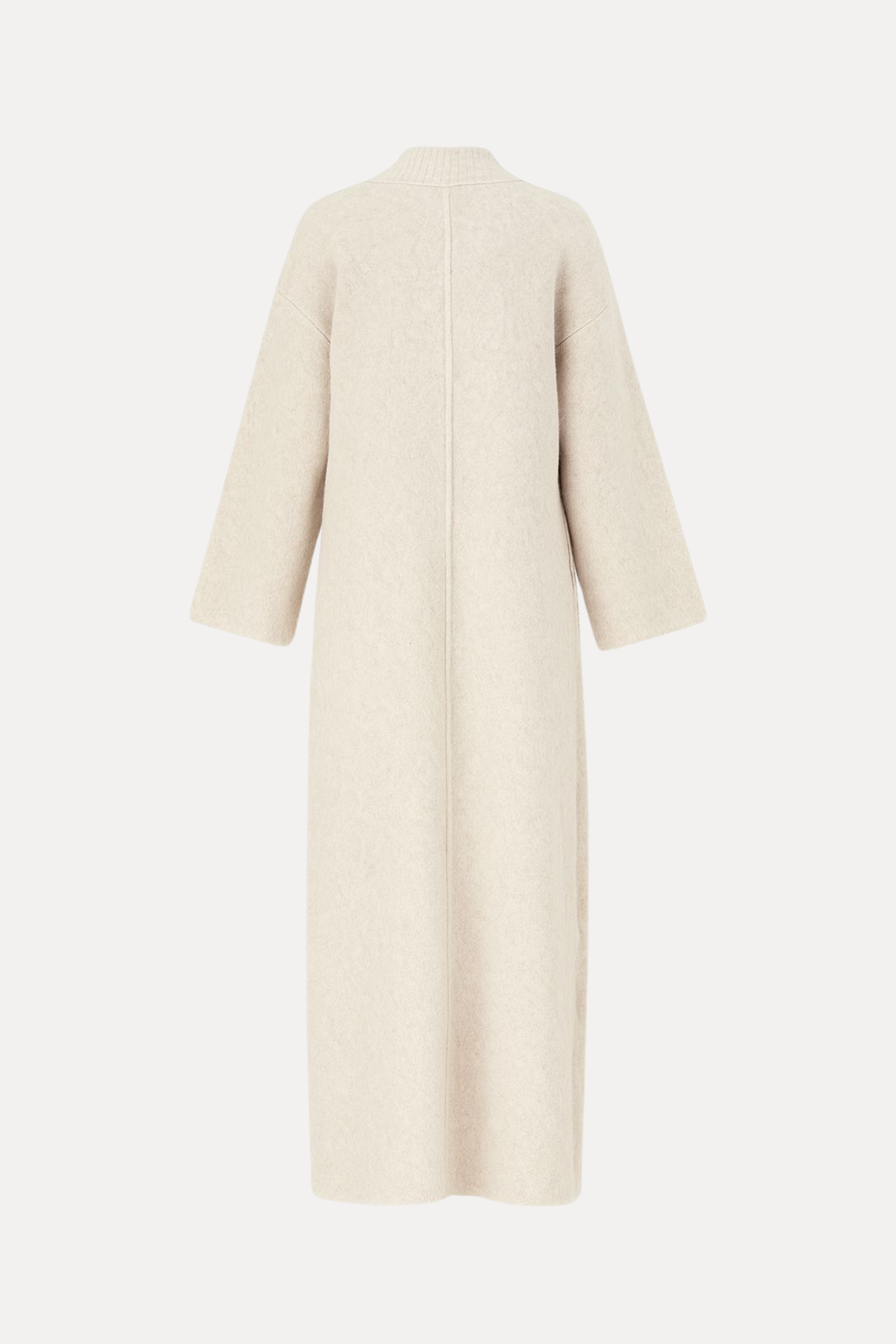 Long sweater with rib structure - ivory