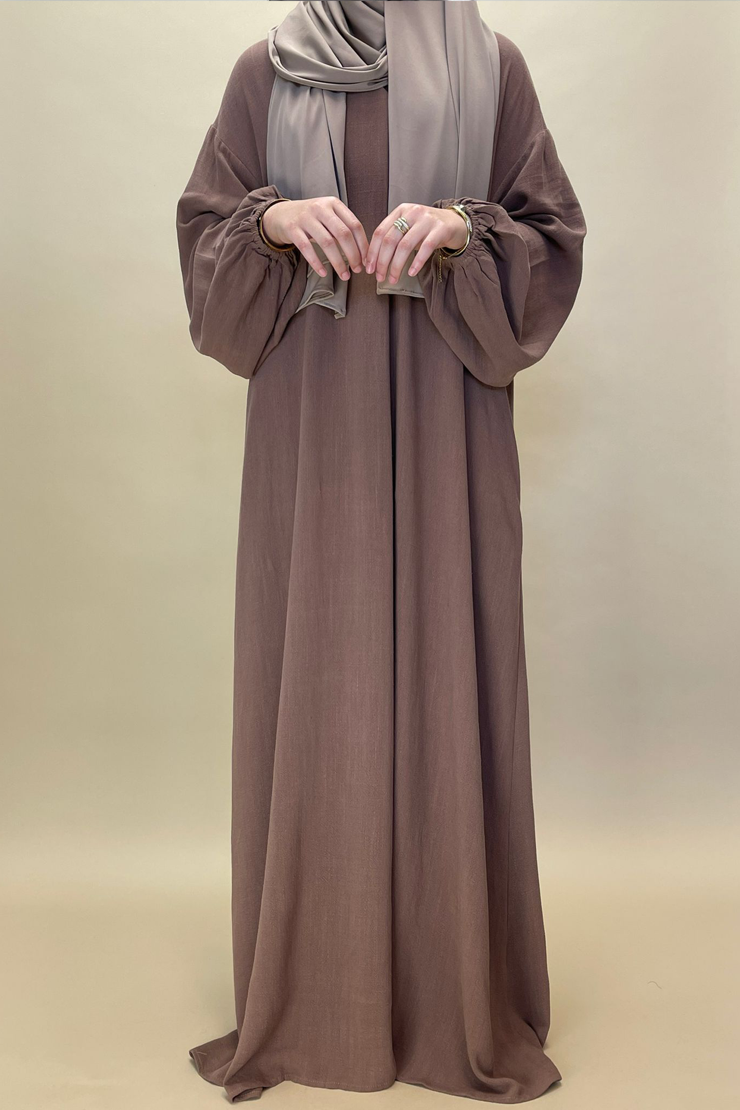 Cotton maxi dress - Brown