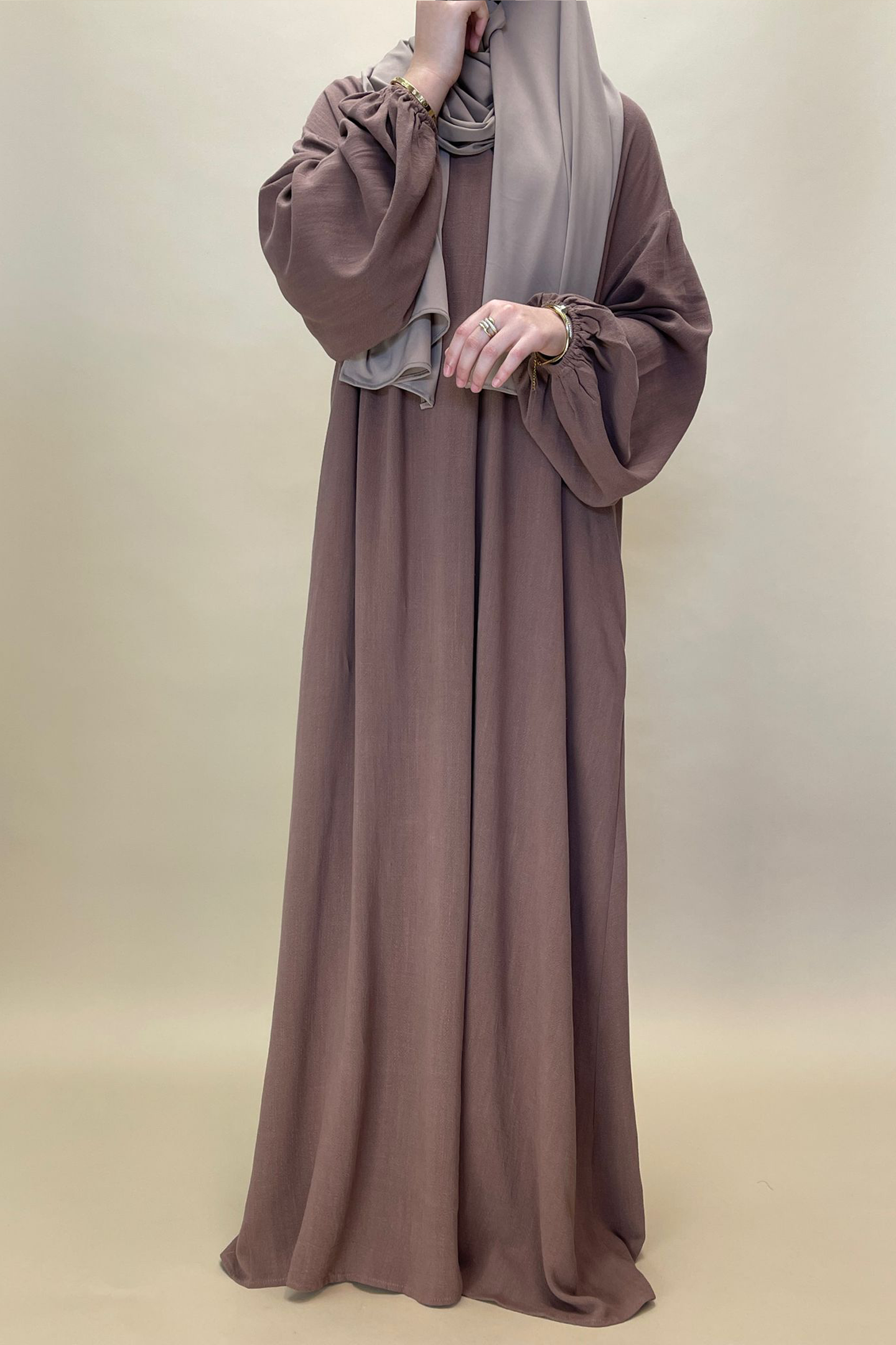 Cotton maxi dress - Brown - Hijab Boutique