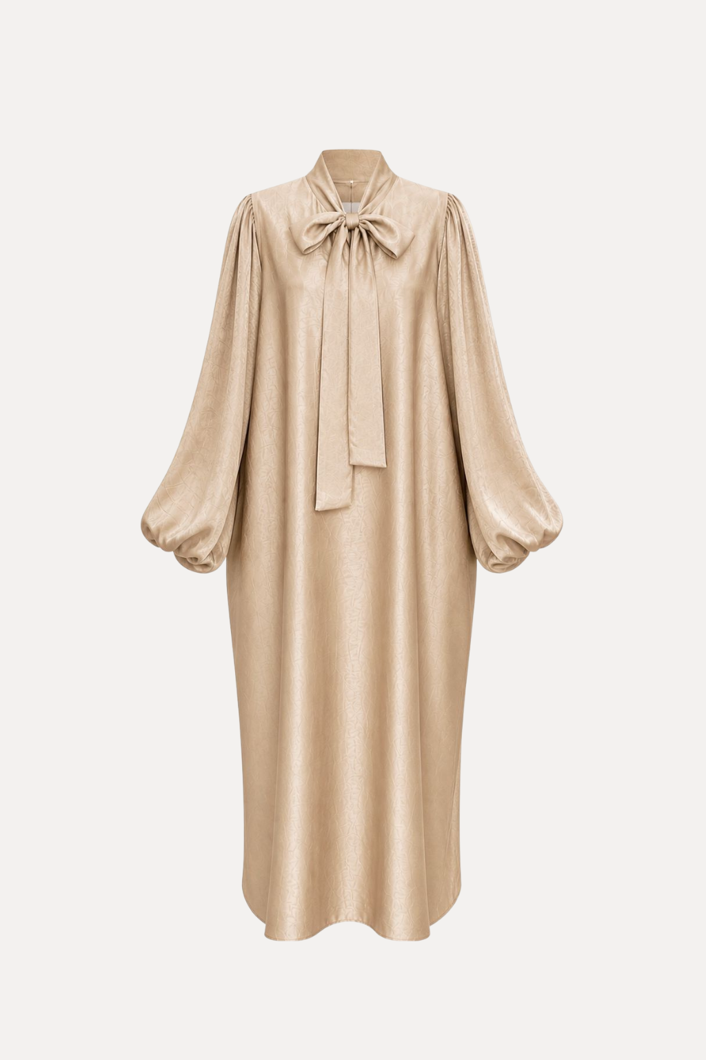 Satin Bow Dress - Caramel