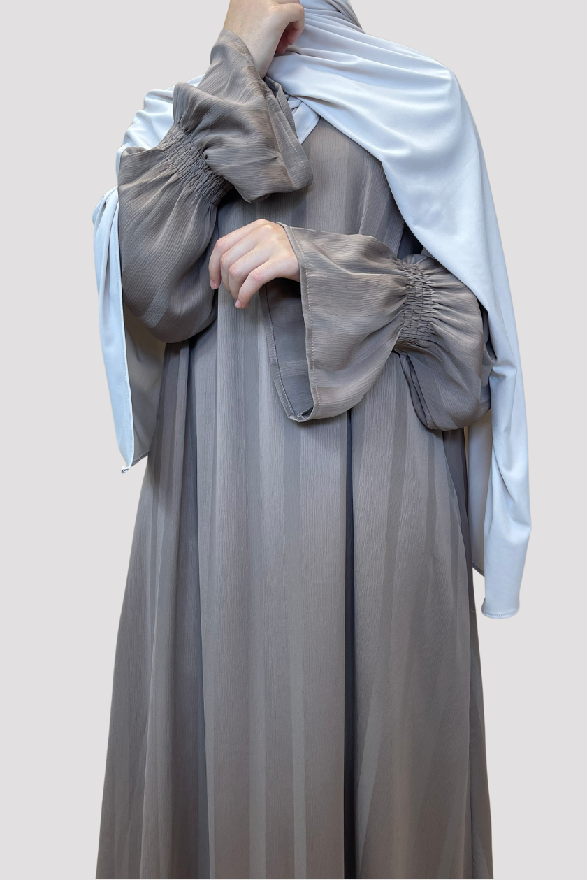 Satin dress - Brown - Hijab Boutique