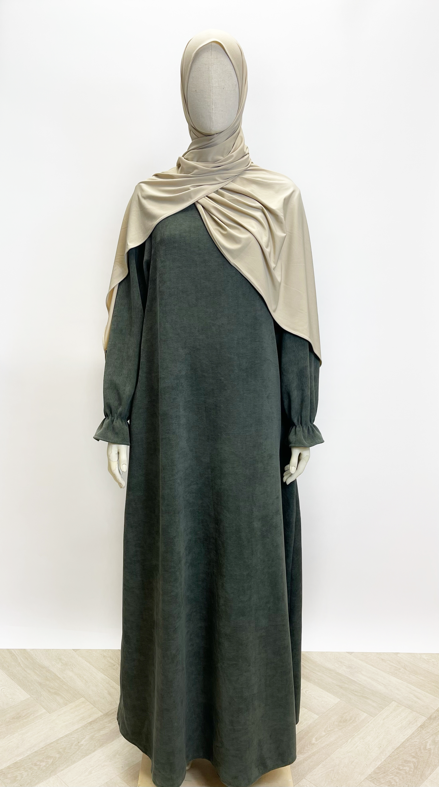 Rib Abaya - Army green