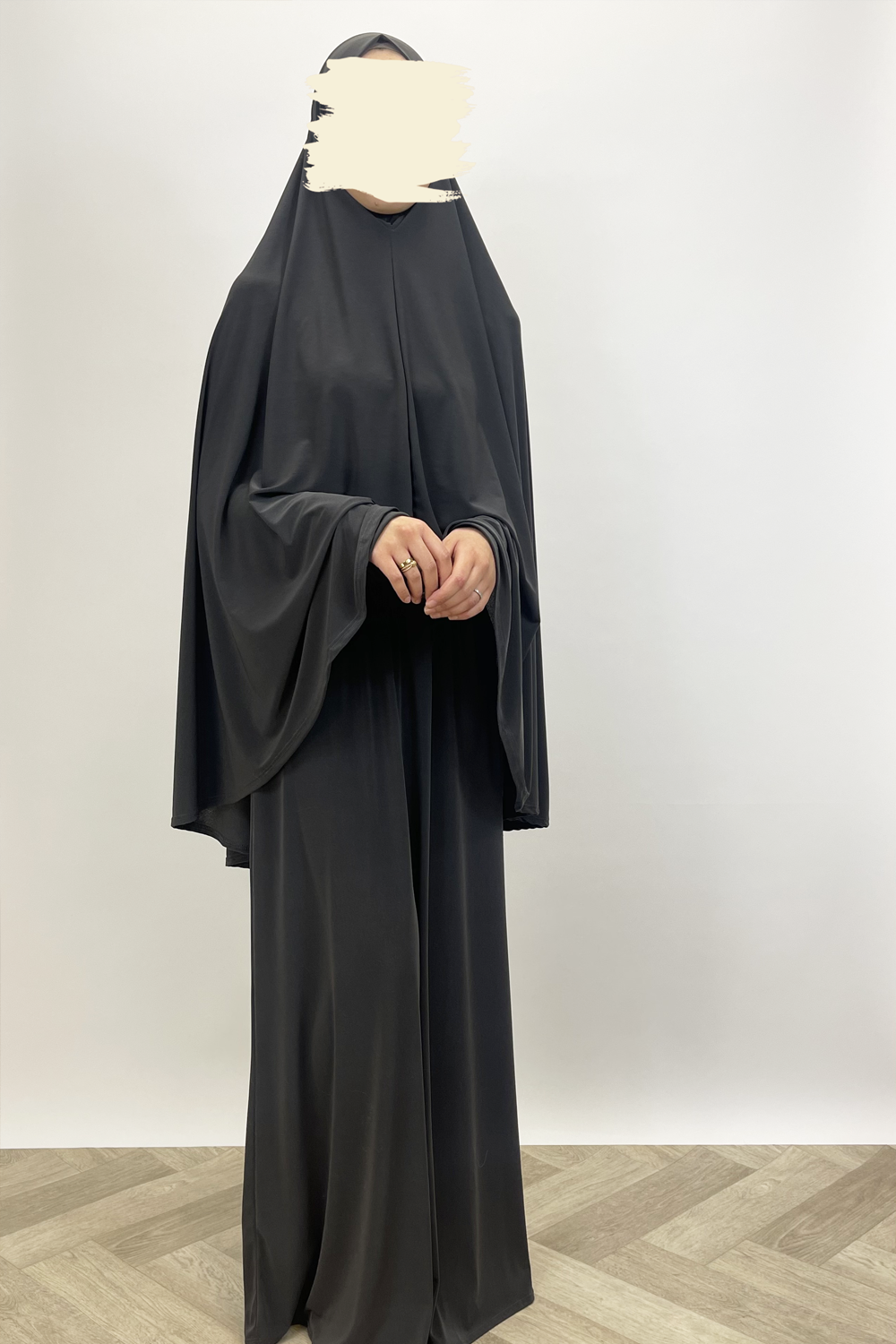 Stretch khimar set - Dark grey