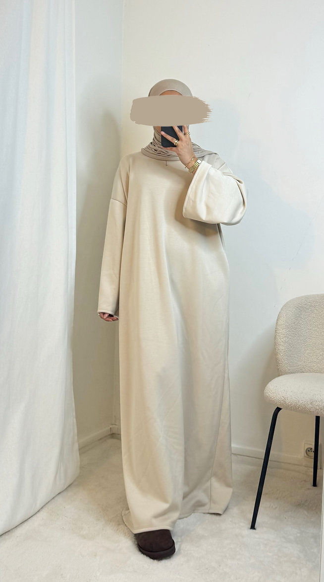 Sweaterdress wide sleeves - Beige - Hijab Boutique