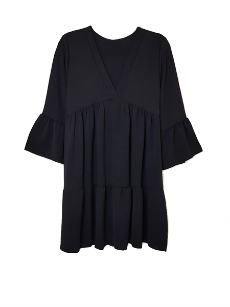 Dress with trumpet sleeves - Black