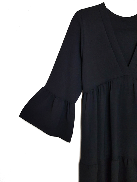 Dress with trumpet sleeves - Black