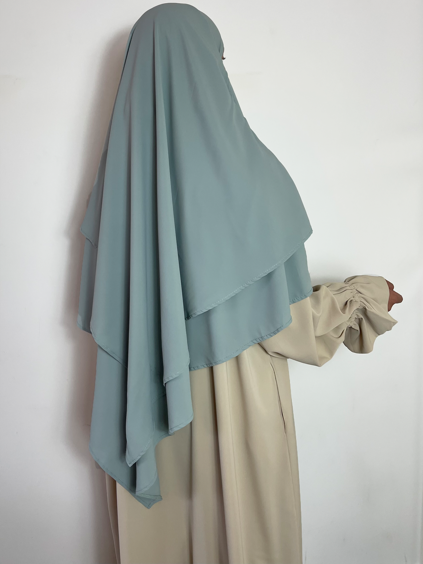 Tie back khimar -  Mint groen