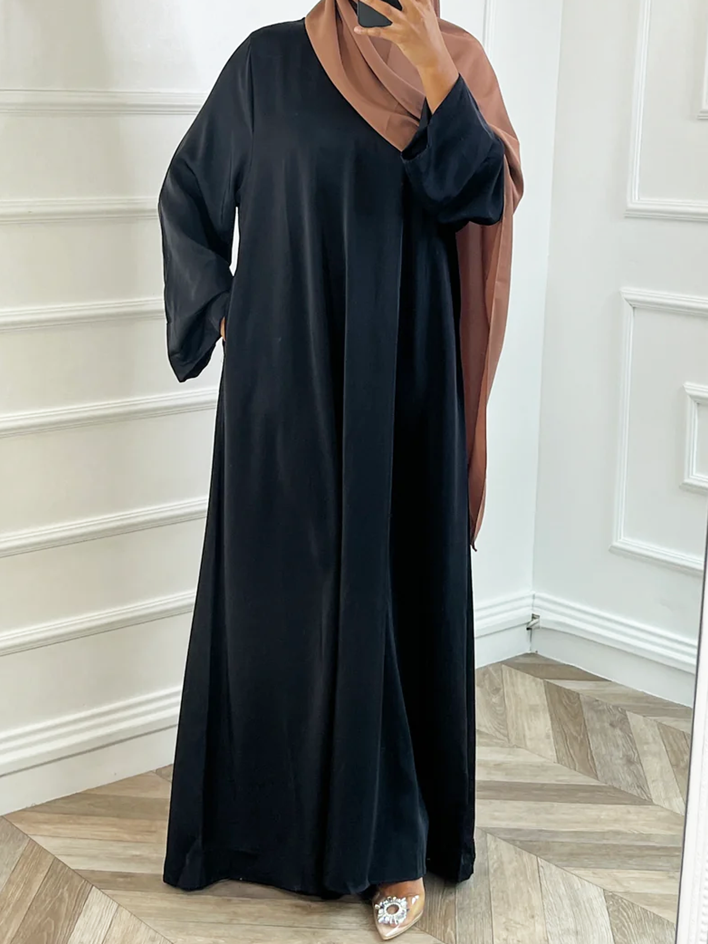 Satin abaya - Black - Hijab Boutique