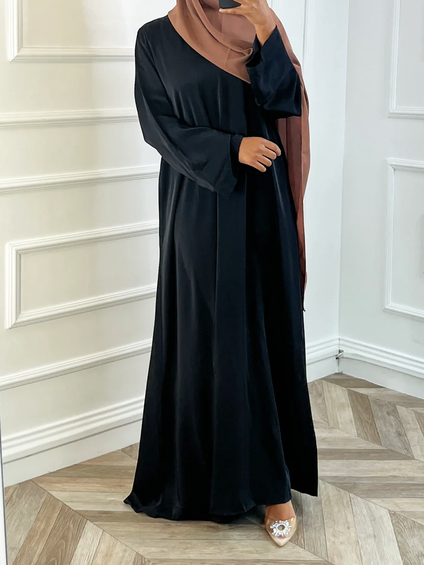 Satin abaya - Black - Hijab Boutique