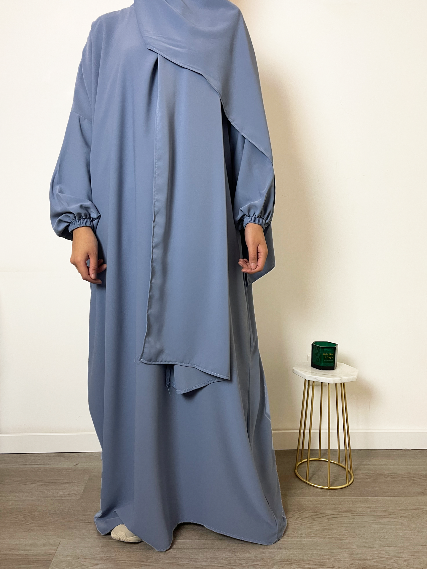 Abaya tweedelig - Soft blue - Hijab Boutique