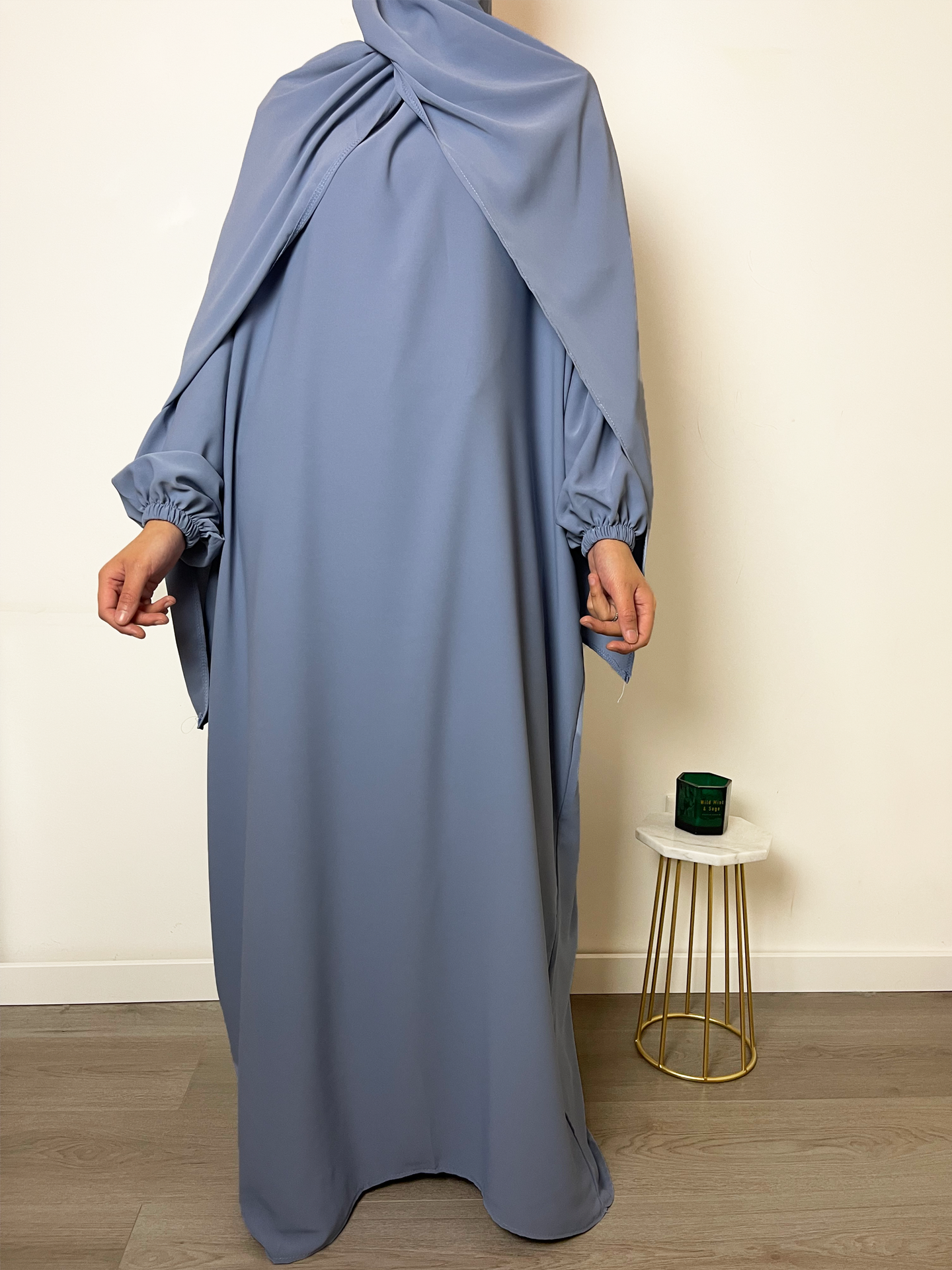 Abaya tweedelig - Soft blue